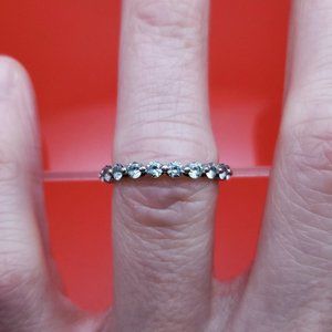 Size 6 925 Sterling Silver Small Clear Cubic Zirconia Cute Ring